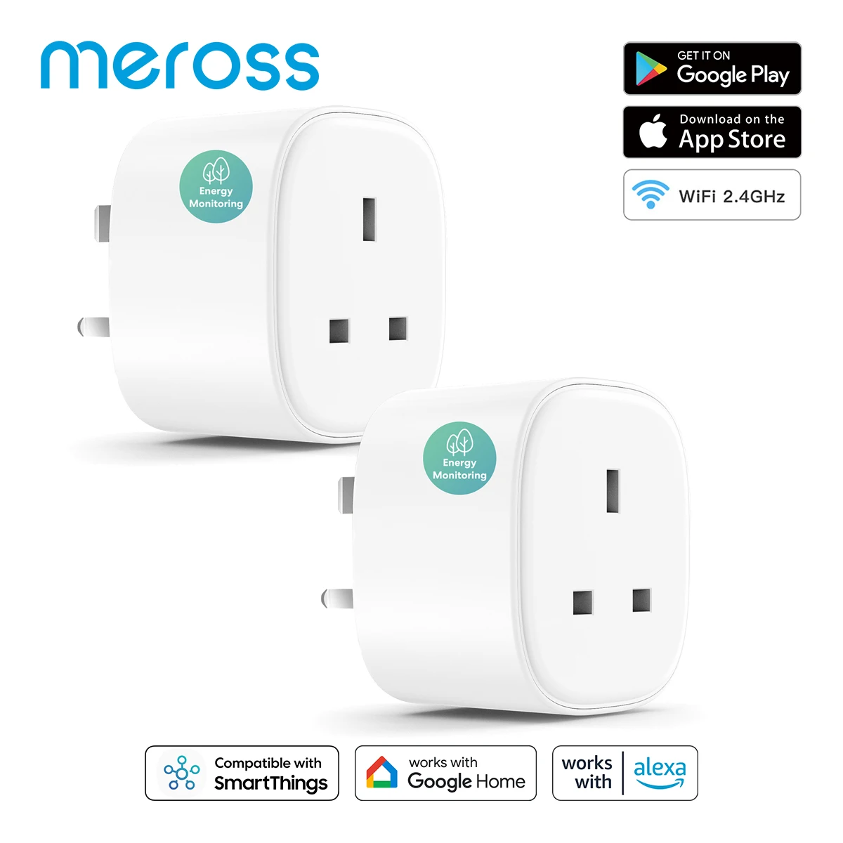 

Meross WiFi Smart Plug 13A UK Smart Socket with Energy Monitor Smart Socket Outlet Works With Alexa Google Assistant SmartThings