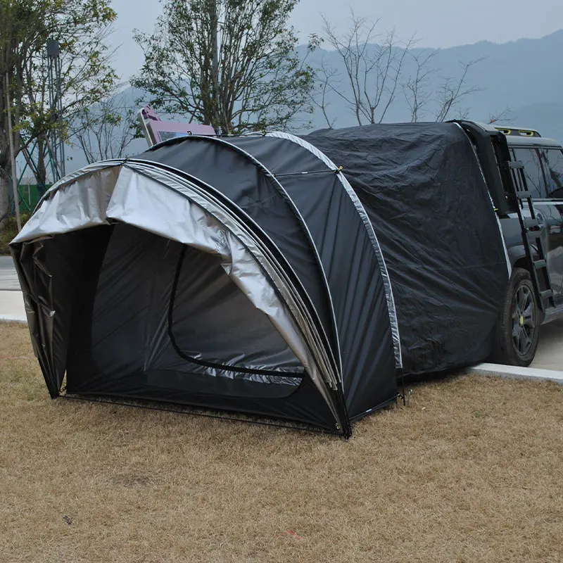 3 Person Vehicle Tail Tent Waterproof, 2 Rooms Portable Car Tail Tent, Foldable Car Tail Tent,Outdoor Events Back Of Car Tent