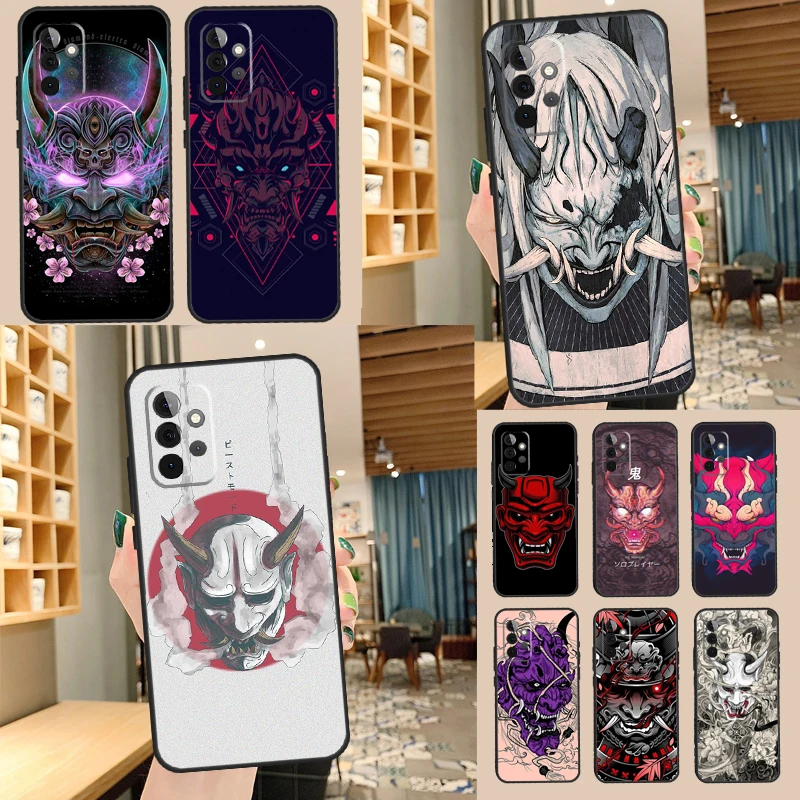 Oni Hannya Demon Mask Case For Samsung Galaxy A14 A34 A54 A52S A12 A22 A32 A52 A72 A13 A33 A53 A73 A31 A51 A71