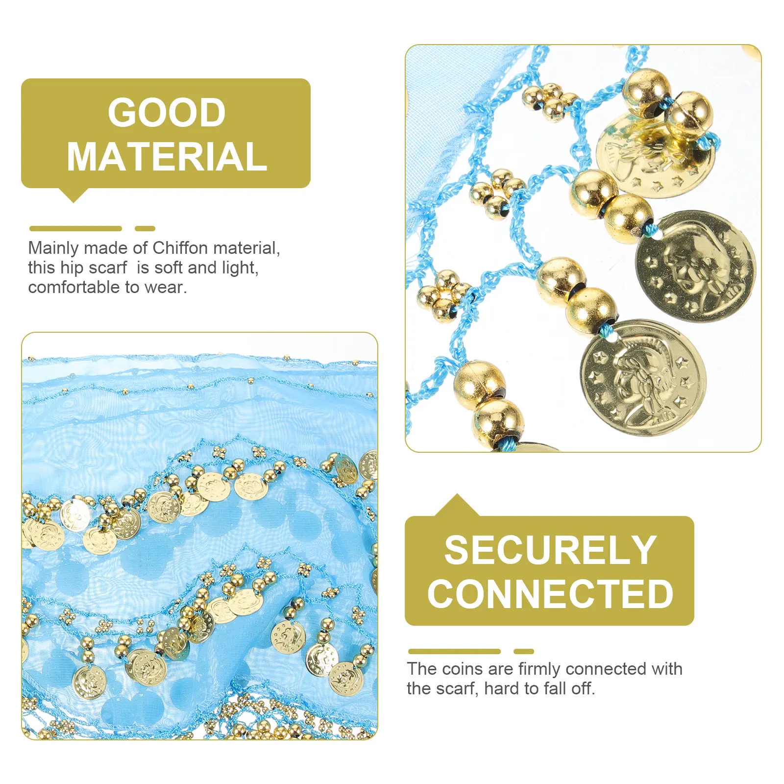 ベリーダンスヒップスカーフ女性用光沢のあるスパンコールウエストチェーンぶら下がりコイン付きパフォーマンスパーティーコスチュームアクセサリーベリーダンススカート