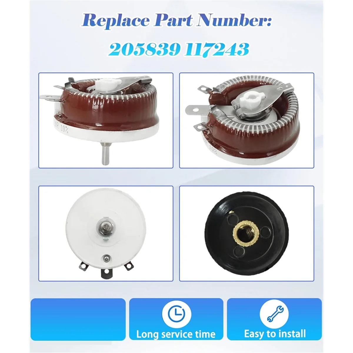 

ABNJ 10 Ohm 100W Rheostat with Knob Compatible with 225G 225G Plus 225D 225D Plus & 225 NT Portable Welder Replacement Part