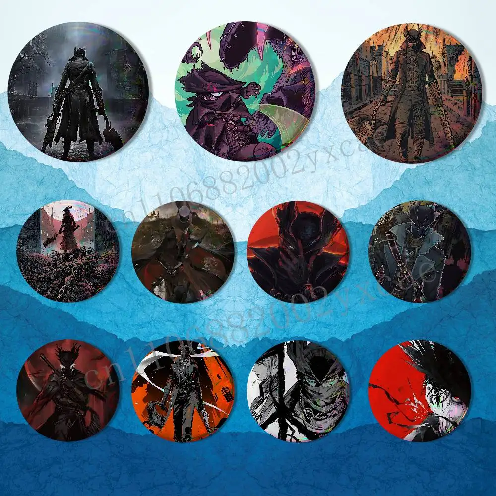 Значок Gehrman Bloodborne Hunter для украшения рюкзака и одежды, круглая брошь из жести, забавный оригинальный подарок для друга