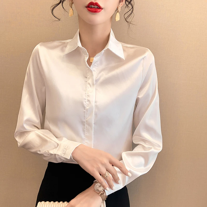 Office Lady Shirts Autumn Spring Slim Blouses Wine Red Tops Burgundy Women Retro Blouse