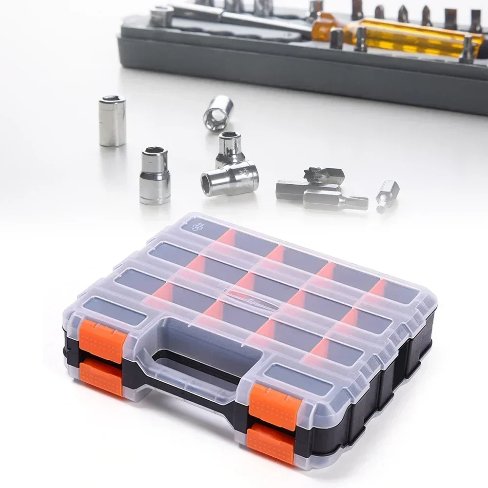 Nuts Small Tool Organizer For Screws Bolts Hardware Case Portable Durable Parts Storage Compartment Nails Box Sided Double