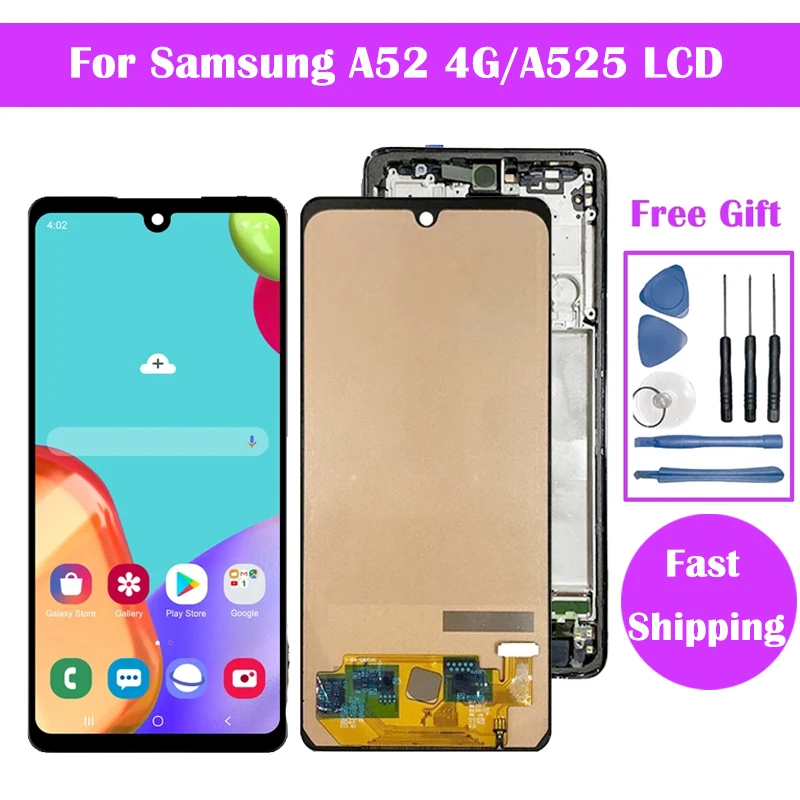 AAA+ 100% Tested A525 LCD For Samsung Galaxy A52 4G LCD Display Touch Screen Digitizer Parts For Samsung A525 SM-A525F SM-A525F/