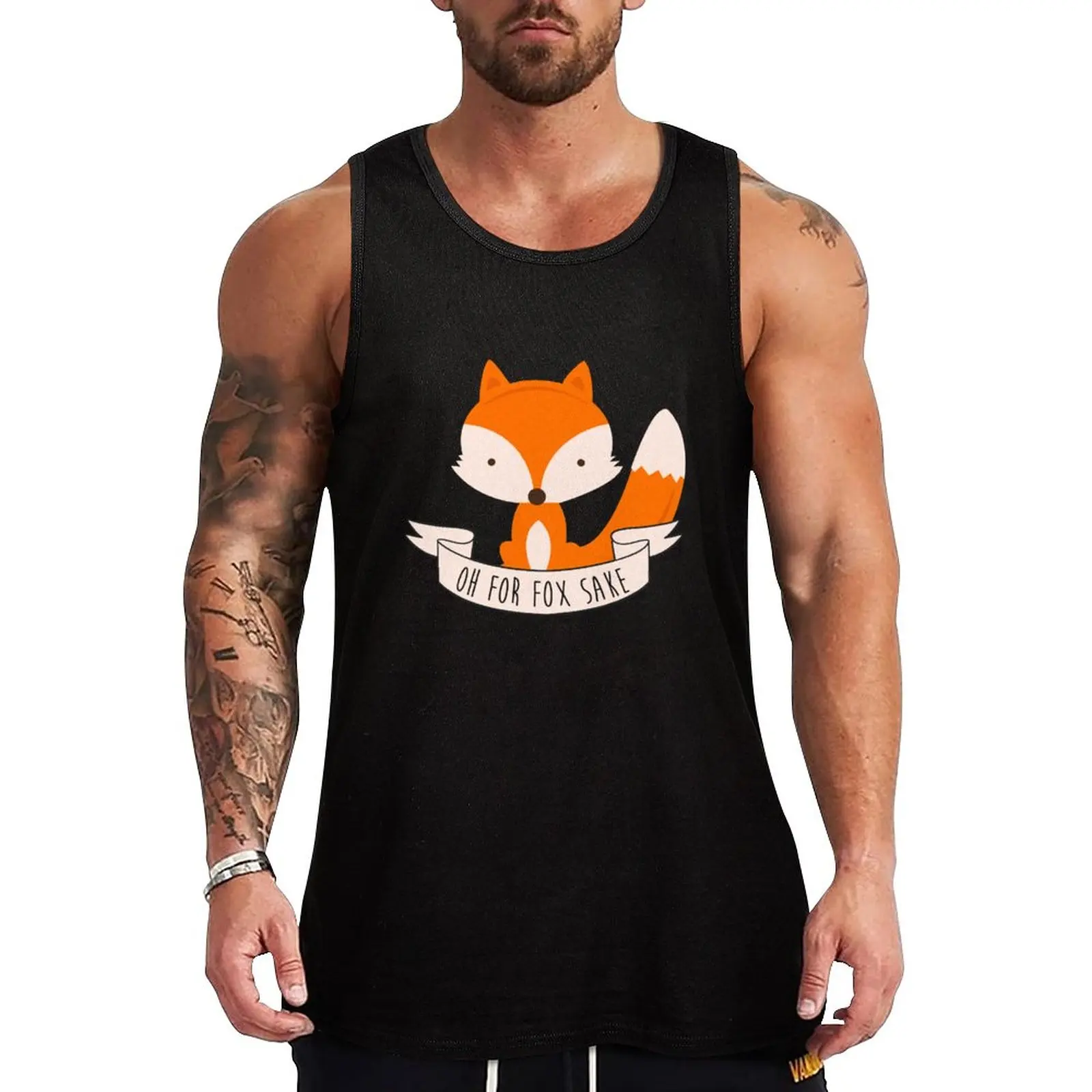 

New Oh For Fox Sake Tank Top Men's gym clothing singlets for men Men's cotton t-shirt gym clothes man fitness