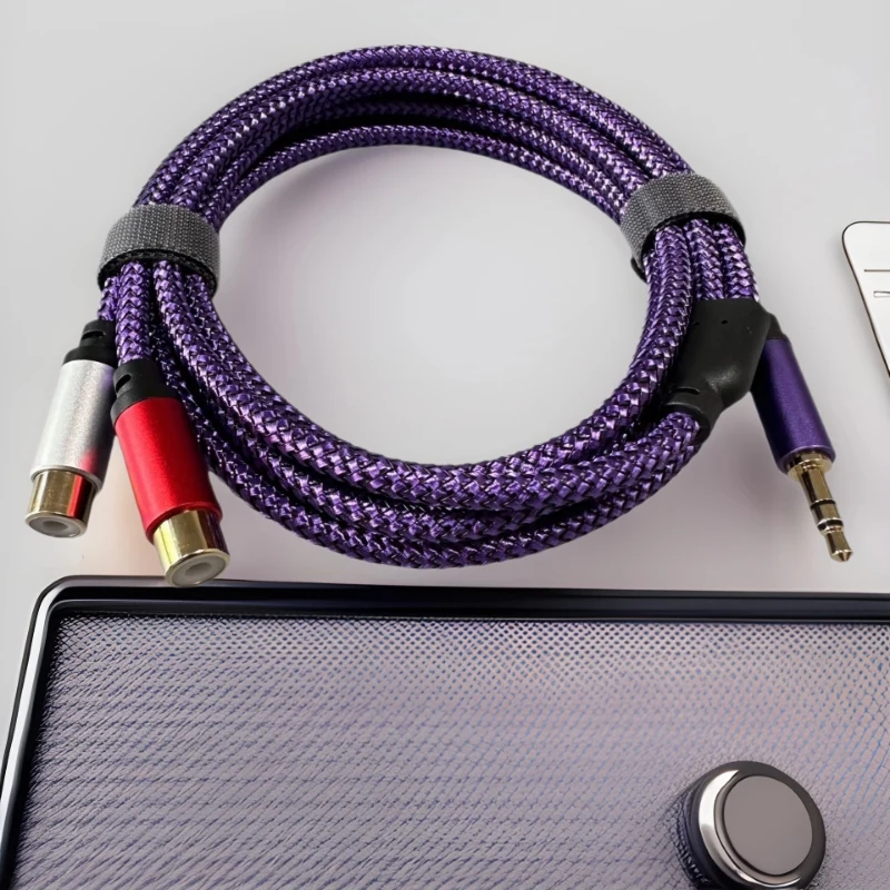 3.5mm to Double RCA Audio Cable AUX RCA Jack Y Splitter Cable Splitter For Amplifier Jack Auxiliary Wire HIFI Audio Connector