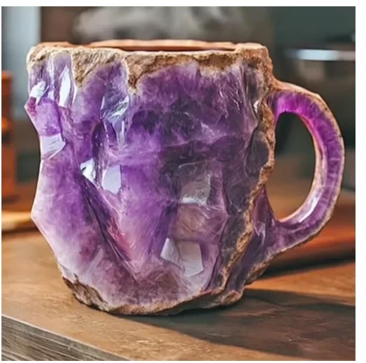 Imitation Mineral Crystal Coffee Mug Simulation Mineral Crystal Resin Coffee Cups Stylish Water Cup Birthday Christmas Gifts