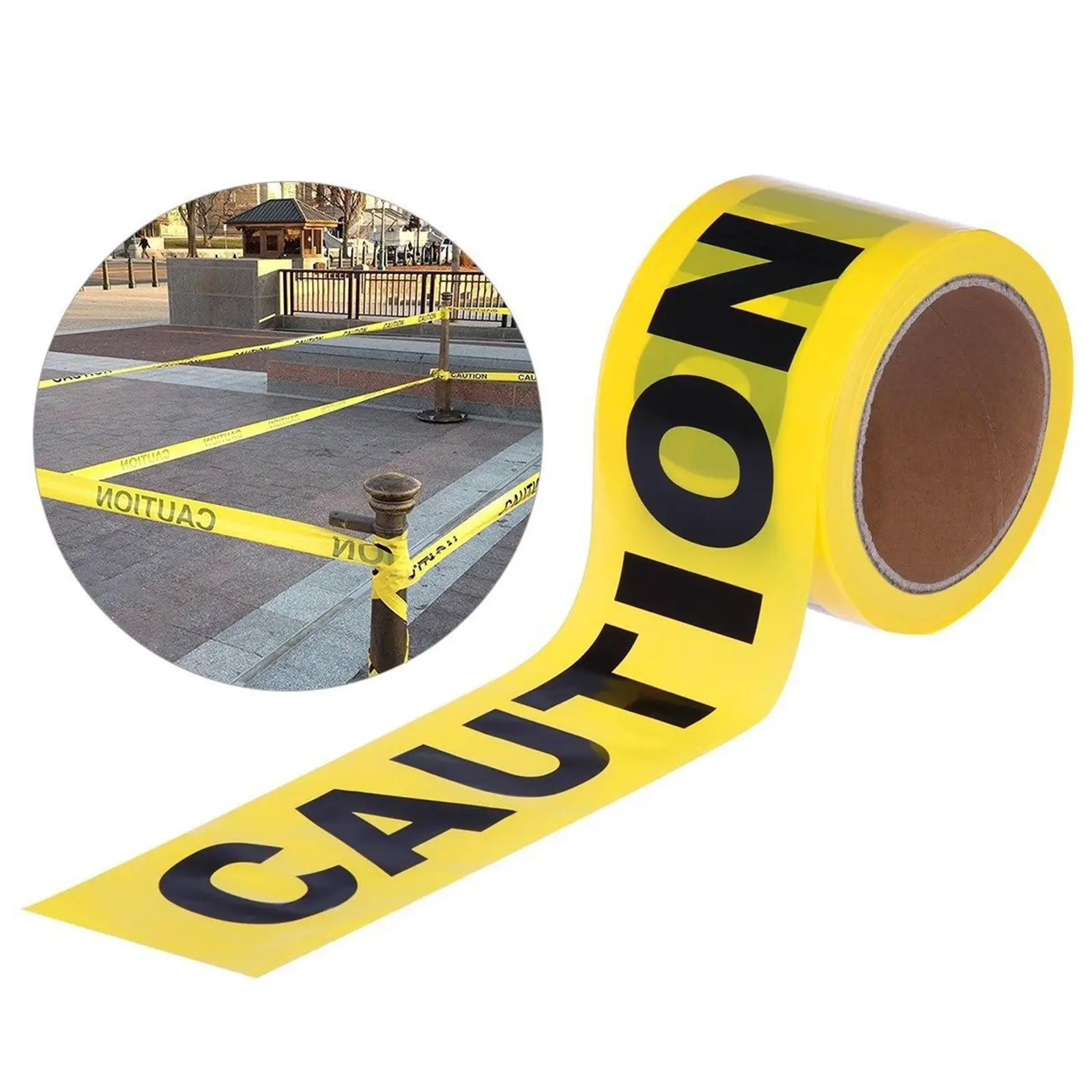 Caution Tape Hazard Tape 3inch Black Yellow 328ft Safety Warning Tape for Danger Zones Crime Scenes Danger Area Workplace Police