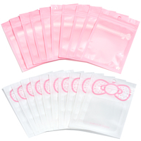 20pcs/lot Pink Clear Ziplock Bag Bow Tie Candy Cookies Packaging Bags Jewelry Ornament Beads Storage Pouches Gifts Snack Bag