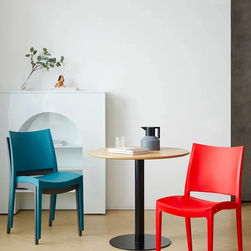 

Modern Plastic Dining Chair with Backrest Stackable Saddle Chair for Restaurant and Home Simple and Stylish Furniture