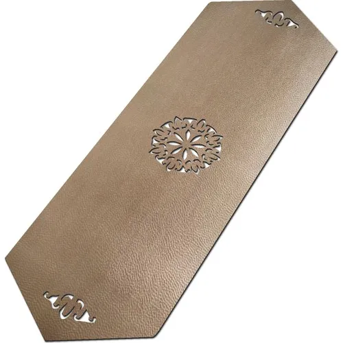 

Artamania Runner Single Artificial Leather Dowry Multipurpose Cover Laser Cutting Copper