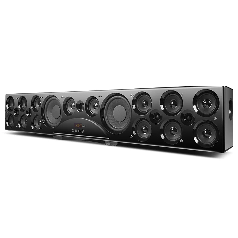 7.2-Kanal Kabelloses Holz-Heimkino-Surround-Sound-Lautsprechersystem TV-Soundbar 365W RMS mit Fernbedienung RAW-Dekodierung