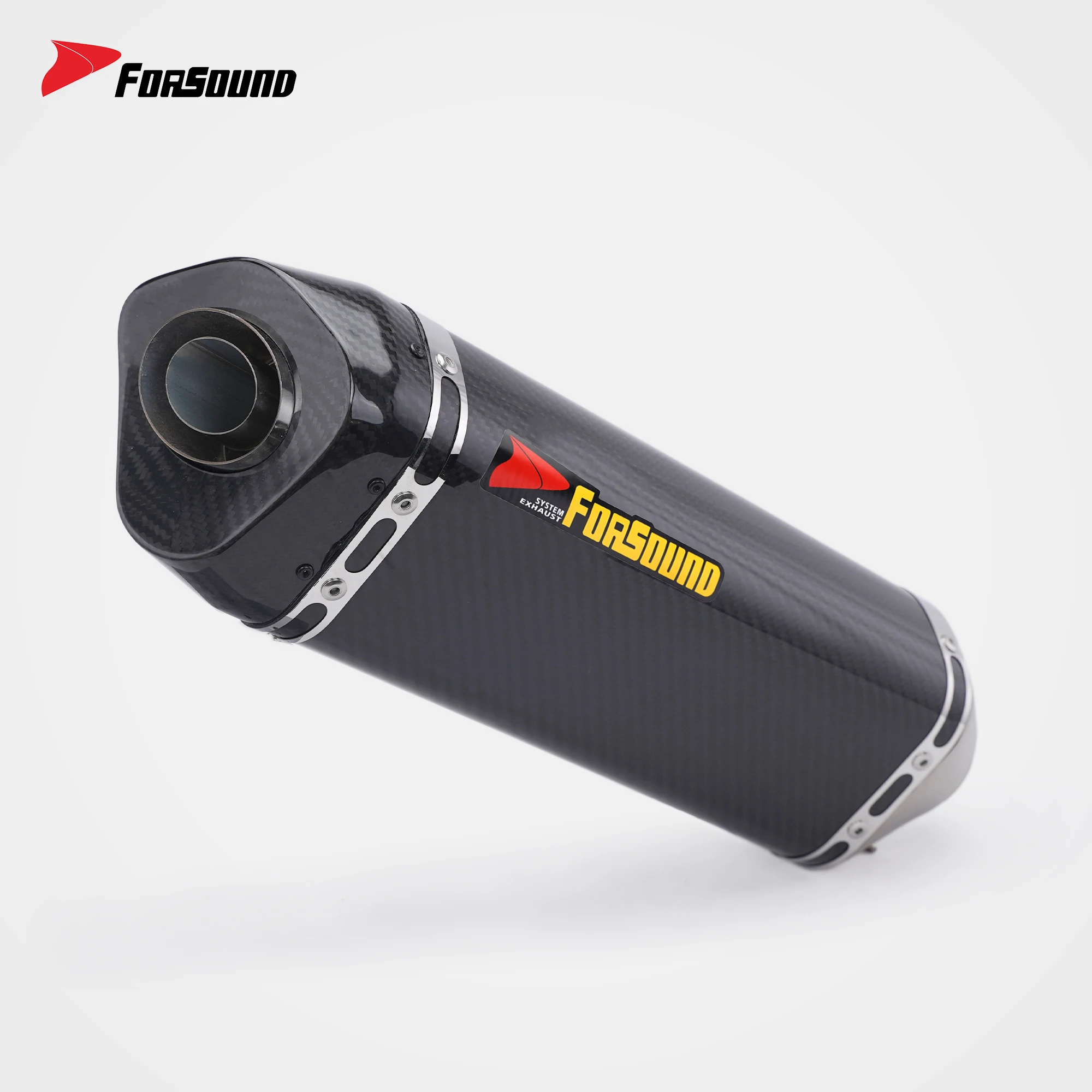 

For Tmax 500 530 560 AK550 GSX1300R X-ADV750 R3 R1 Z400 51mm Carbon Fiber Universal Exhaust Muffler Moto Escape