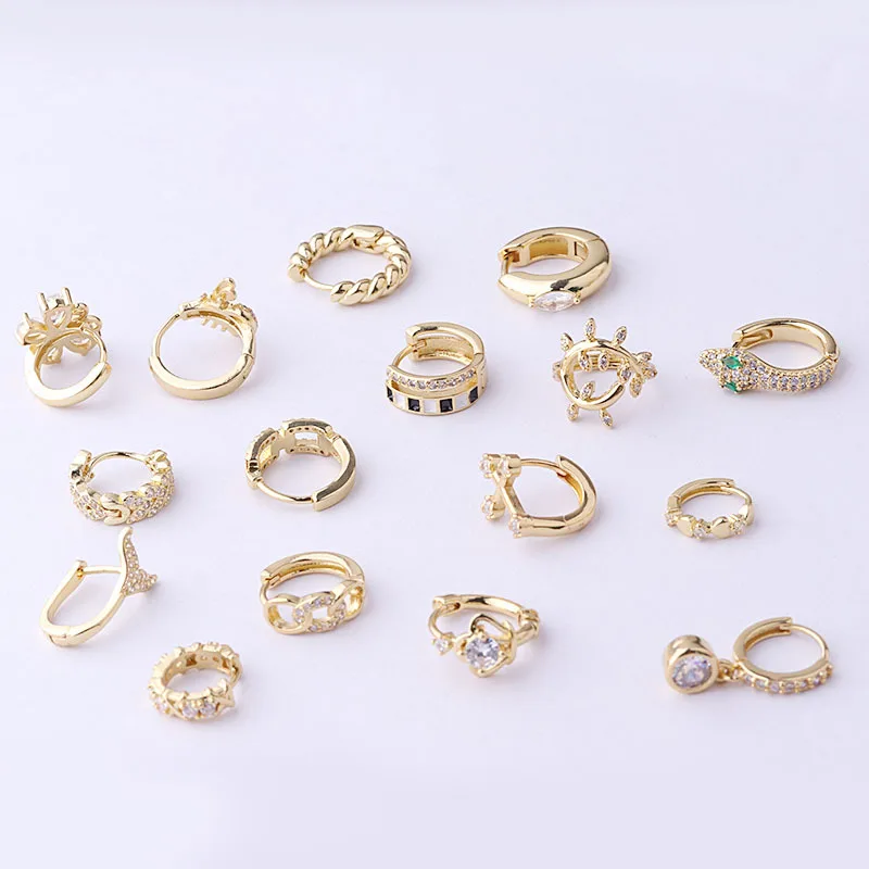 New 1PC Minimal Hoop Earrings Crystal Zirconia Small Huggie Thin Hoops Cartilage Earring Helix Tragus Earring Piercing Jewelry