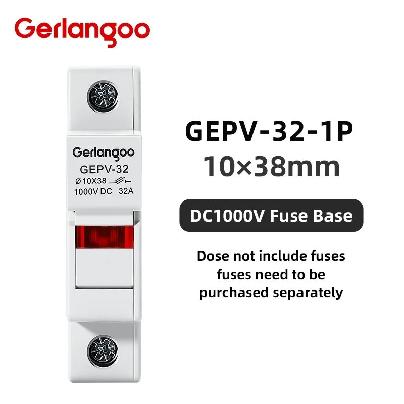 Solar-DC-Sicherungen 1000V PV Photovoltaik 6A 10A 15A 20A 25A 30A DC-Sicherungshalter für Kurzschlussschutz in Solarsystemen GPV
