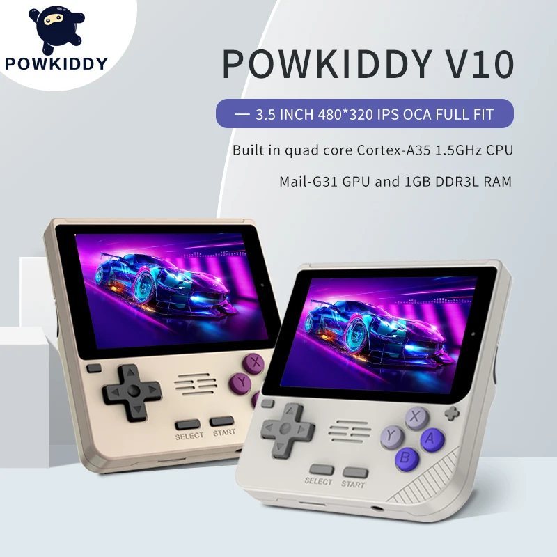 Powkiddy V10 Retro Handheld Game Console 3.5 Inch Video Game Player PS1 Emulator Children's Gifts