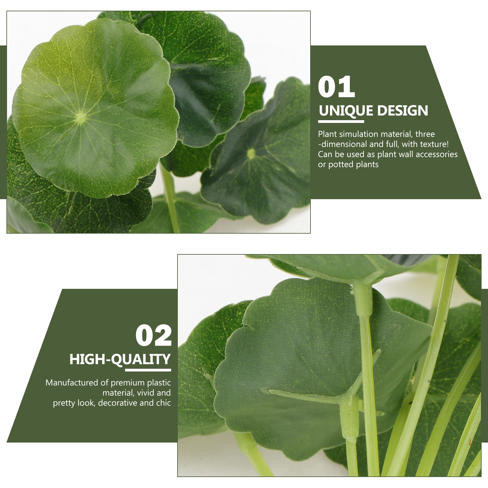 

8PCS Artificial Green Plant Imitation Small Lotus Leaf Simulation Money Leaf Lifelike Grass Decor Faux Flowers Easy Care