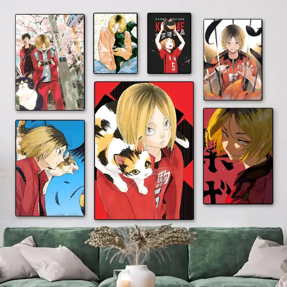 Pósteres de Anime H-Haikyu Kozume Kenma Cool Boy Manga, impresión HD, decoración artística de pared Vintage para el hogar, sala de estudio