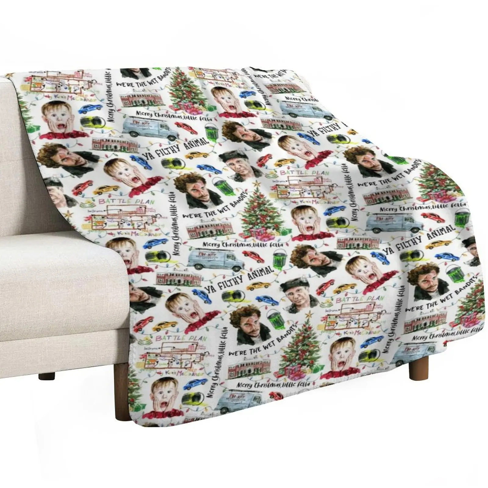 

Home Alone Kevin McCallister Christmas Holiday Pattern Throw Blanket Luxury Brand Sofa Quilt Personalized Gift Blankets