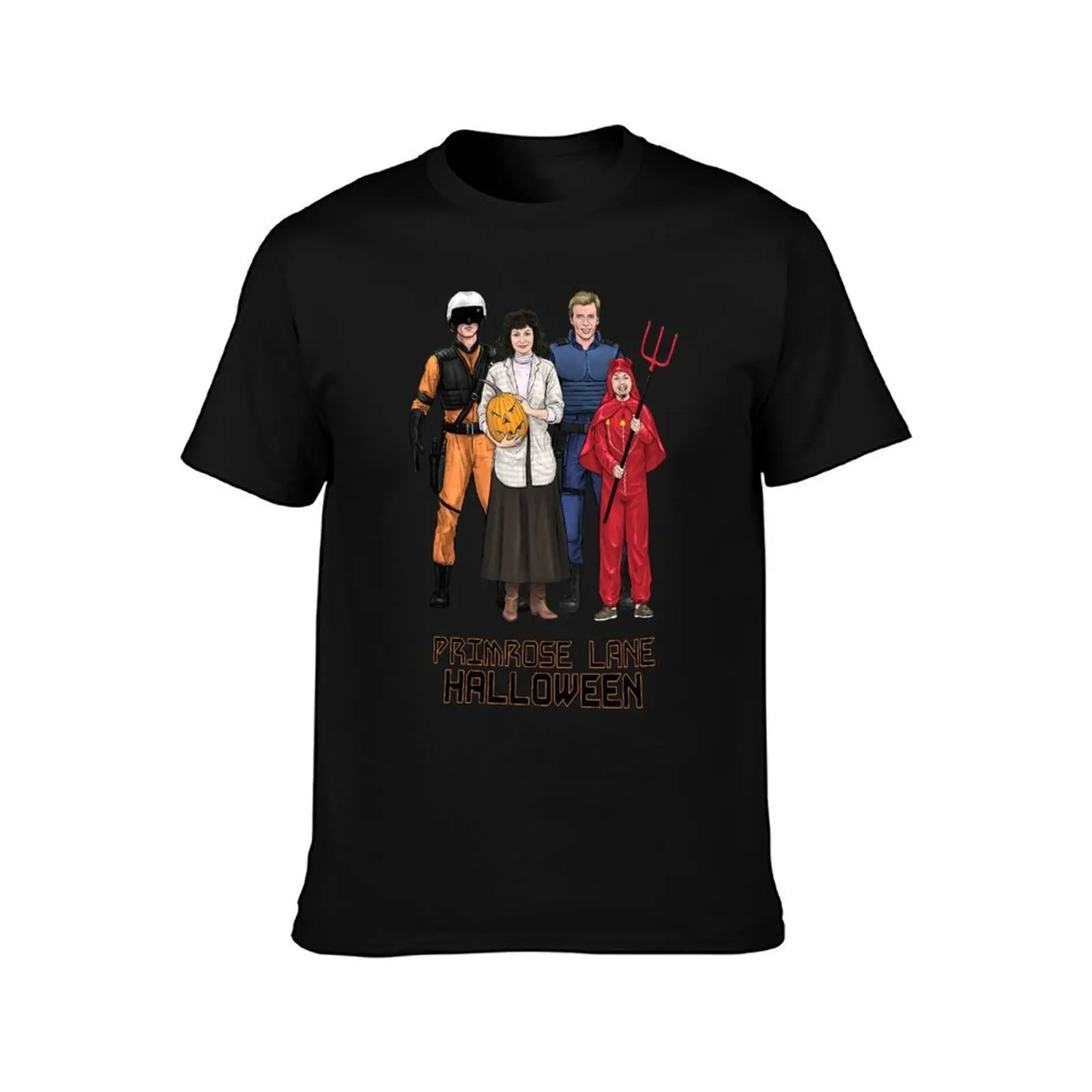 Primrose Lane Halloween T-Shirt, Summer Casual Cotton Tee, Oversized Streetwear Tops, Vintage Graphic Print, Unisex Men Women