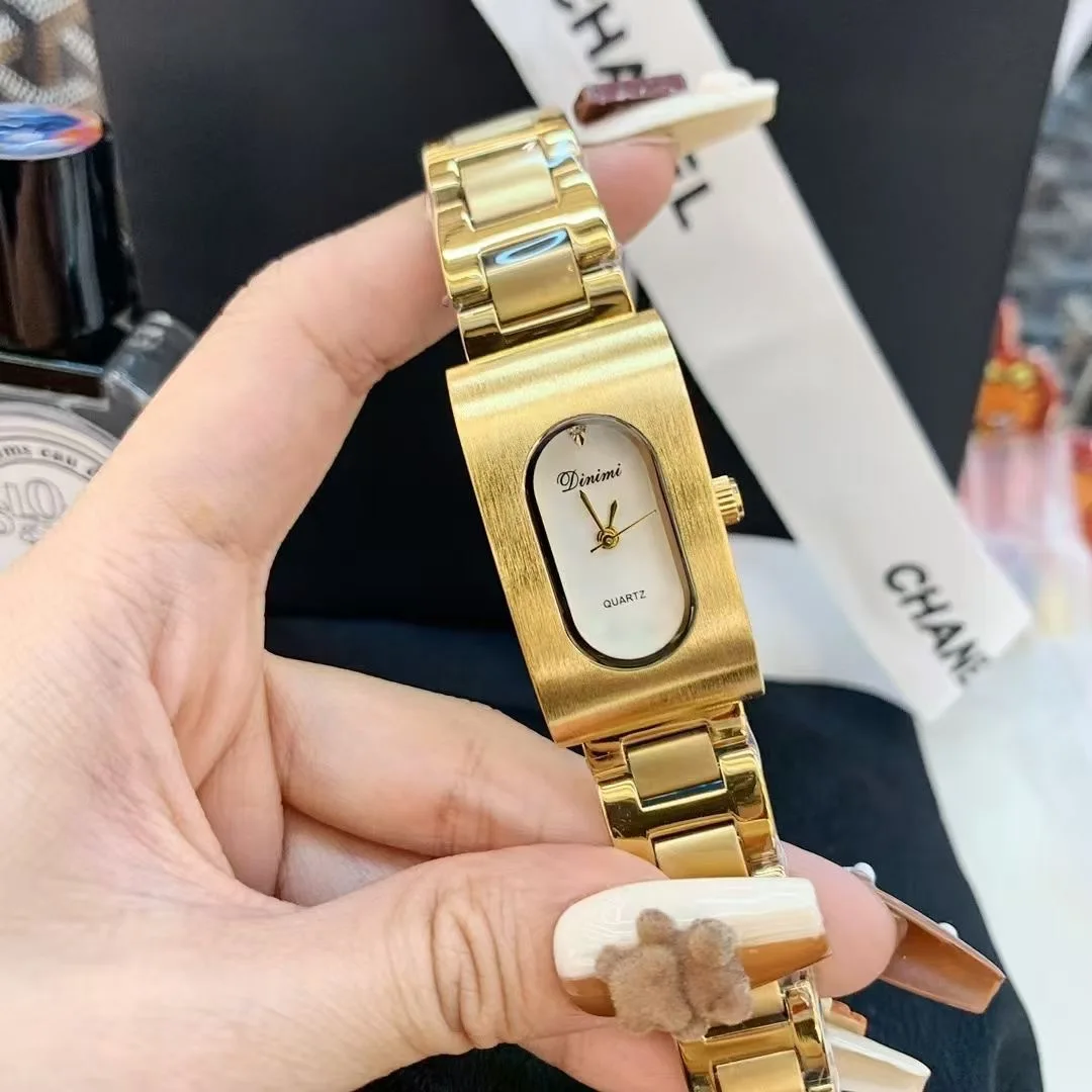 New high-end retro style rectangular women's watch with steel strap, simple, luxury and high quality women's watch