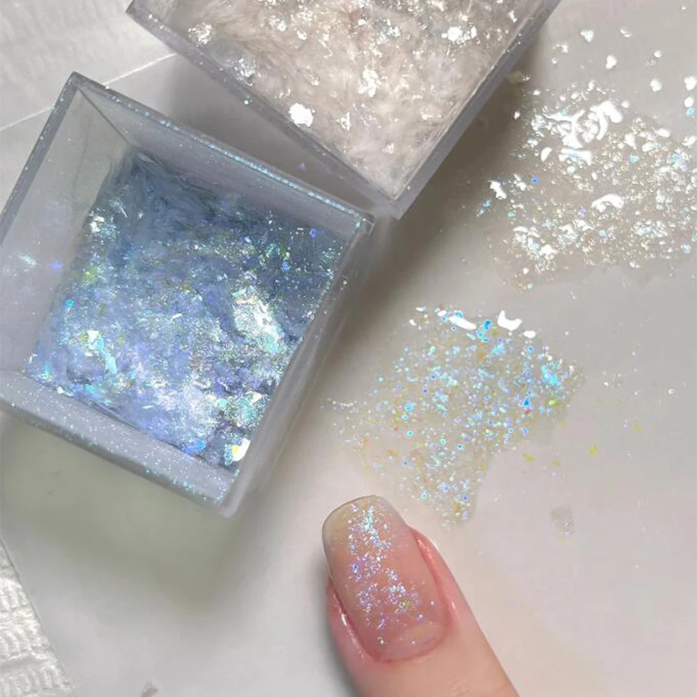 Aurora Iridescent Opal Nail Glitters 0.5g Mermaid Snow Melting Powder Ultra-thin Irregular Flakes Gel Polish Decor DIY Manicure*