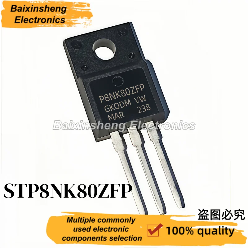 5/10/30 Pieces, STP8NK80ZFP, P8NK80ZFP, 8A800V, TO-220F, New High-Quality MOS Field-Effect Transistor
