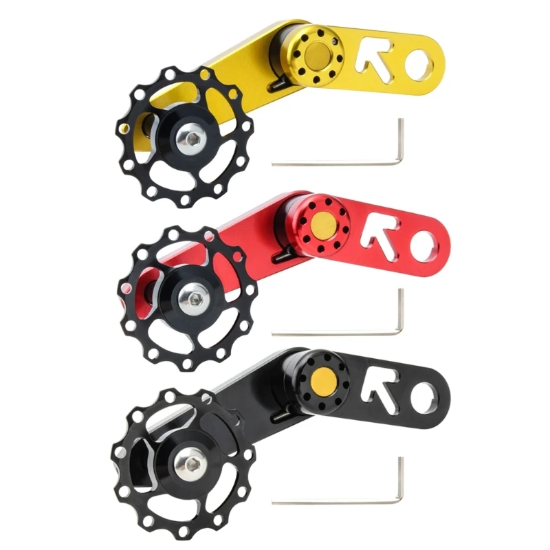 Single Speed Bike Chain Tensioner Replacement Aluminum Alloys Bicycles Single Speed Adjuster Converter Easily to Install