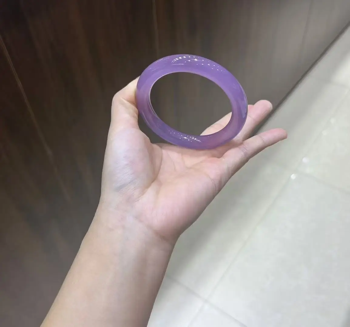 

Natural Ice Purple Color Agate Chalcedony Bracelet Exquisite round bar Jade Bangle Jewelry Accessories lady Gift