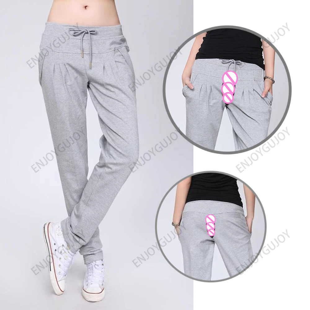 

Slim Fit Sweatpants Women's，Casual Harlan Pants，Invisible Open Crotch Outdoor Sex Jogging Pant，Straight Plus Size Loose Student