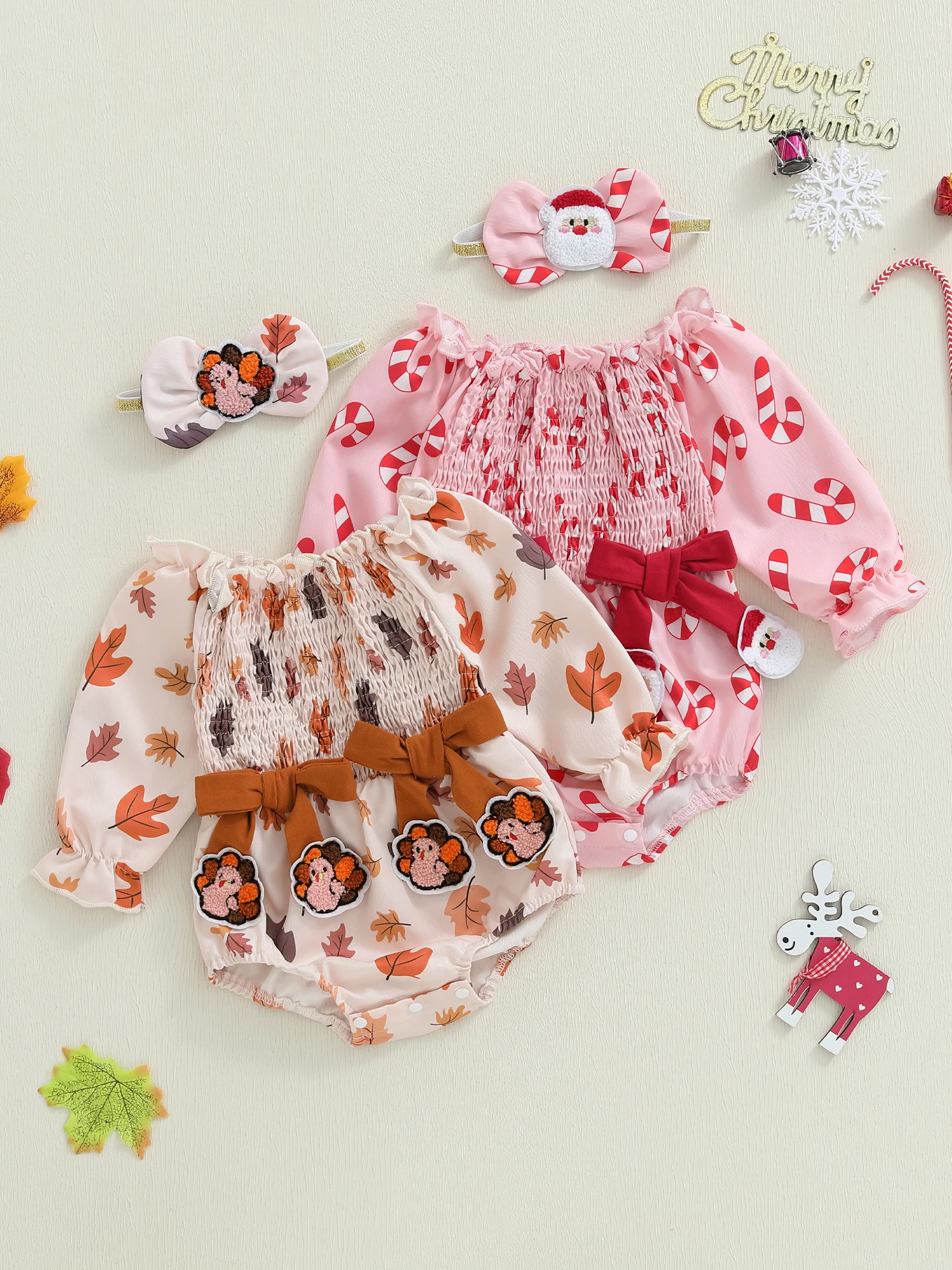 

Рождественский наряд для маленьких девочек, красное клетчатое платье с подходящей повязкой на голову и носками, комплект из трех предметов, праздничный костюм для младенцев