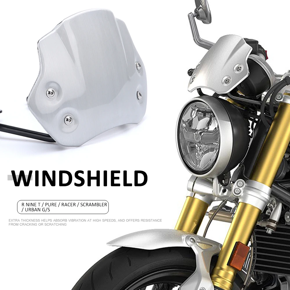 New Motorcycle Windshield Aluminum Wind Deflector Windscreen For BMW R NINE T Racer RNINET R9T Pure Scrambler Rninet Urban G/S