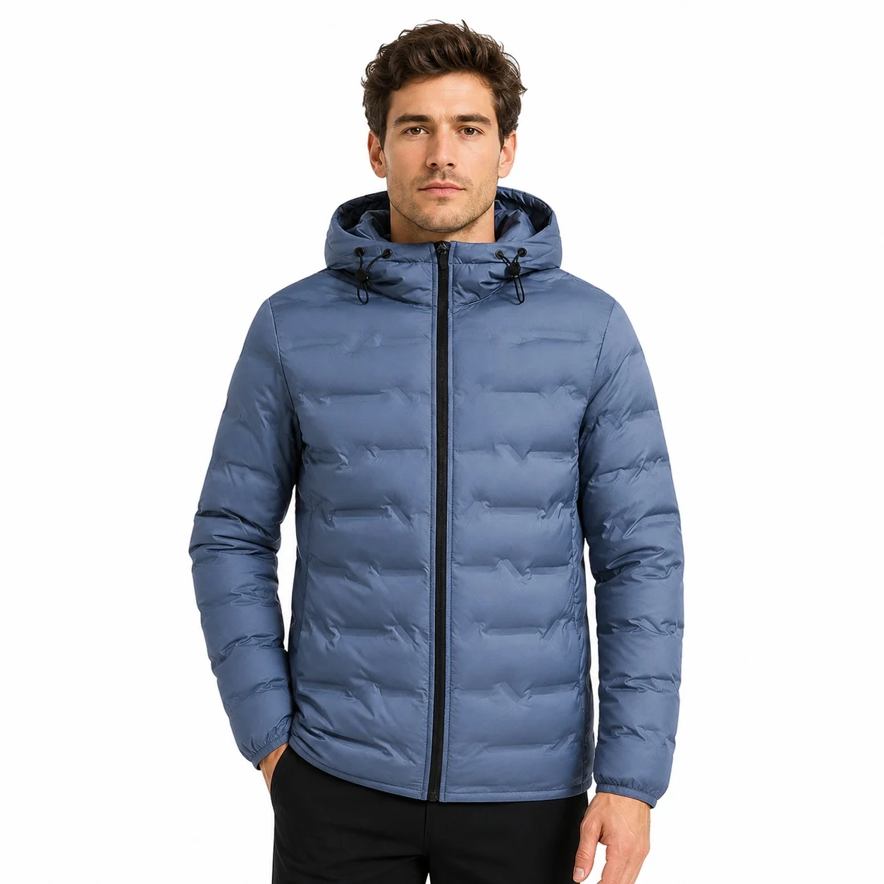Women's Warm Lightweight Hooded Stand Collar Zipper Jacket Solid Color Sporty Regular Fit Hip Length Casual Outerwear with