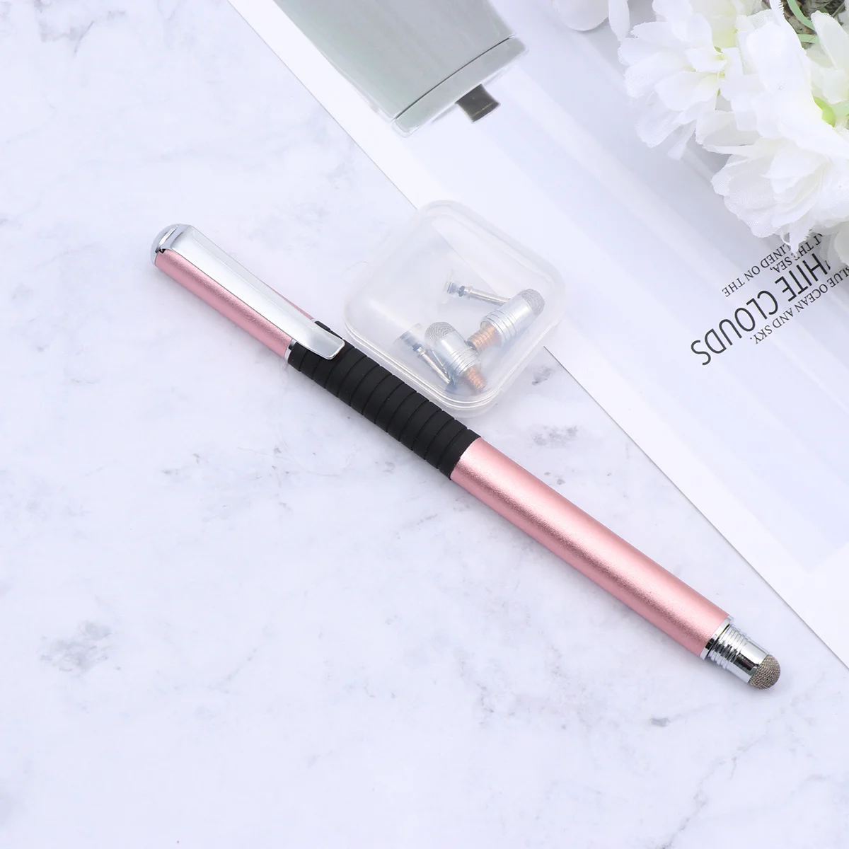 

5Pcs 2-in-1 Capacitive Pen Handwriting Tool Eco-Friendly Metal Knit Fiber Tips Smooth Surface for Touch Screen Devices