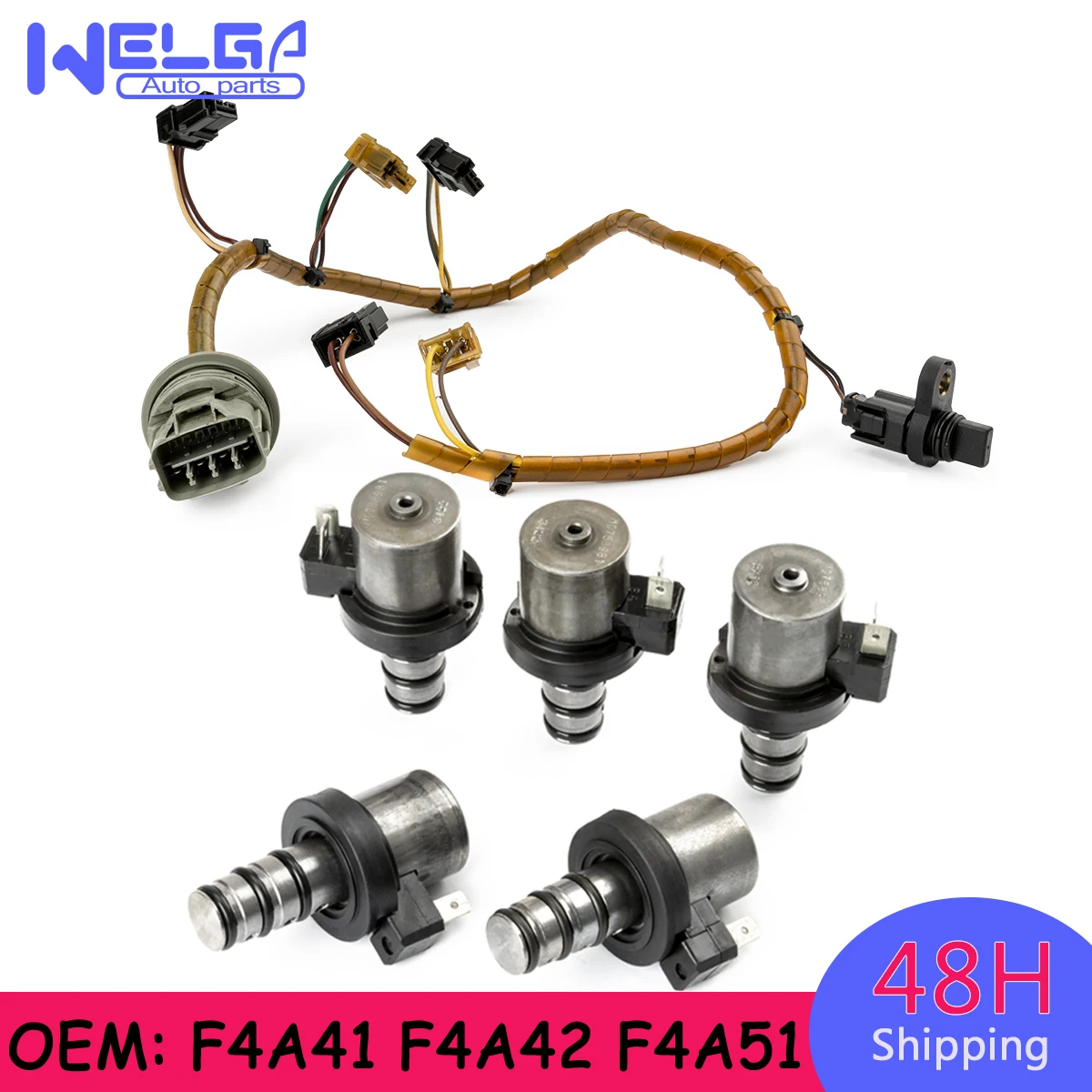 

46313-39051 F4A41 F4A42 F4A51 F5A51 V4A51 R4A41 5PCS Transmission Shift Solenoid Kit For Mitsubishi For Hyundai For Kia 99187