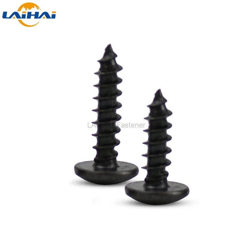 10/50pcs M2.2 M2.9 M3.5 M3.9 M4.2 M4.8 Black 304 Stainless Steel Cross Phillips Large Round Truss Head Self Tapping Wood Screw