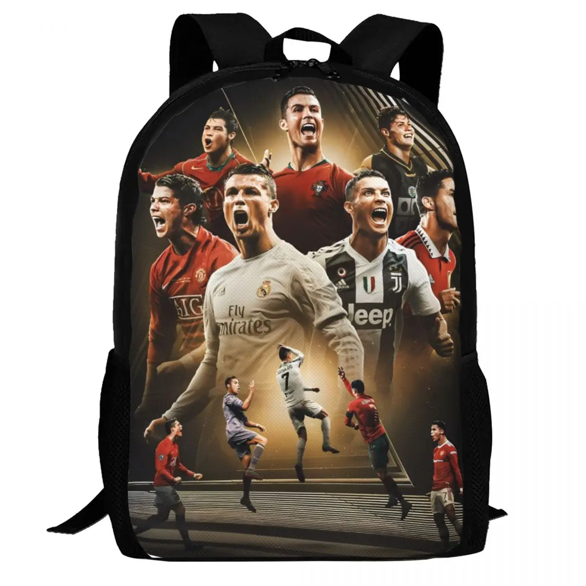 Football Player CR7 Soccer Travel Laptop Backpack Bookbag Casual Daypack College School Computer Bag for Women & Men