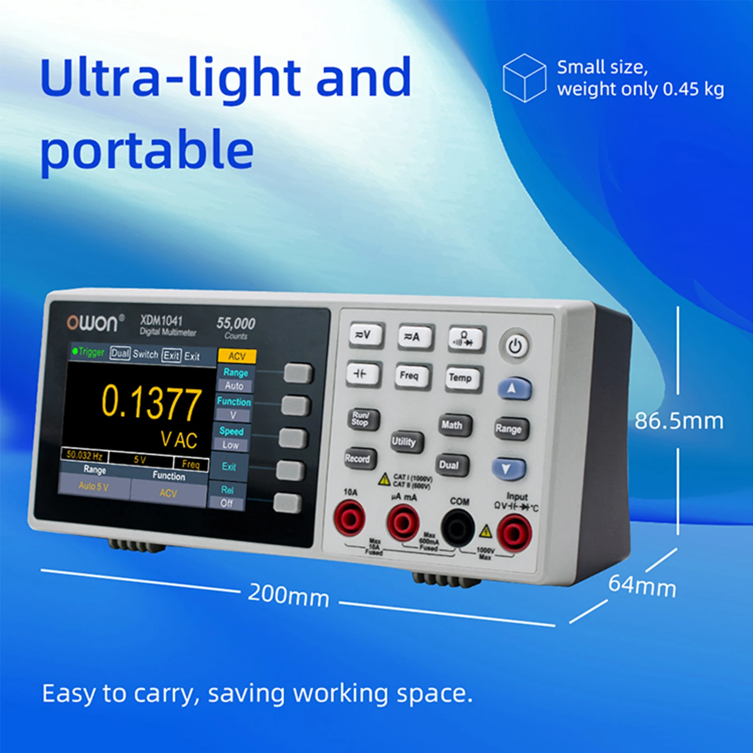 OWON XDM1041 XDM1241 Bench Digital Multimeter 55000 Counts True RMS 3.5