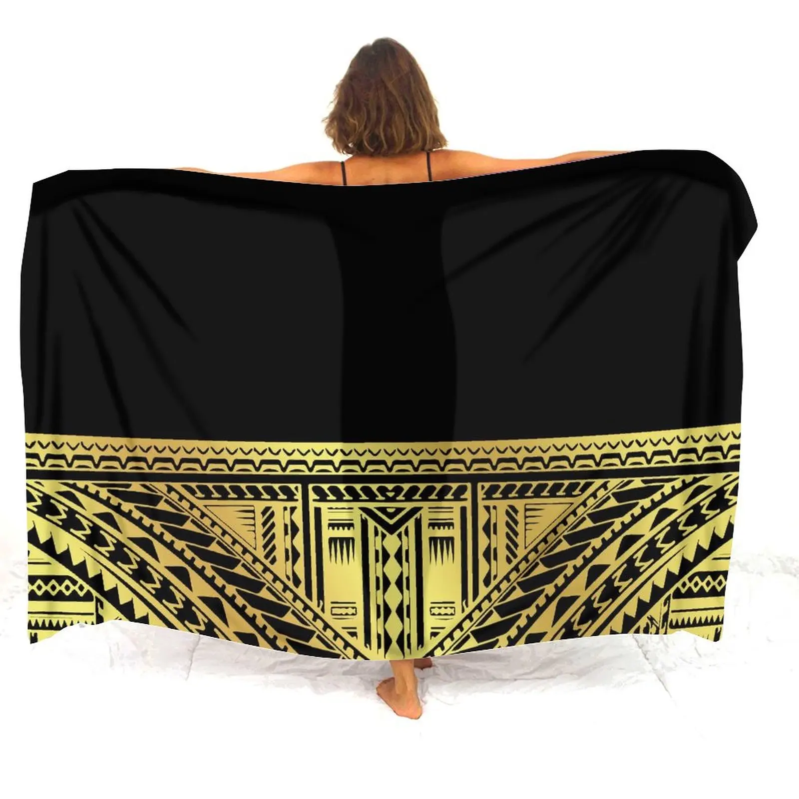 ポリネシアの女性用サロン エレガントな女性用サロン スカーフ 防風 カスタムメイドのサロン 軽量生地