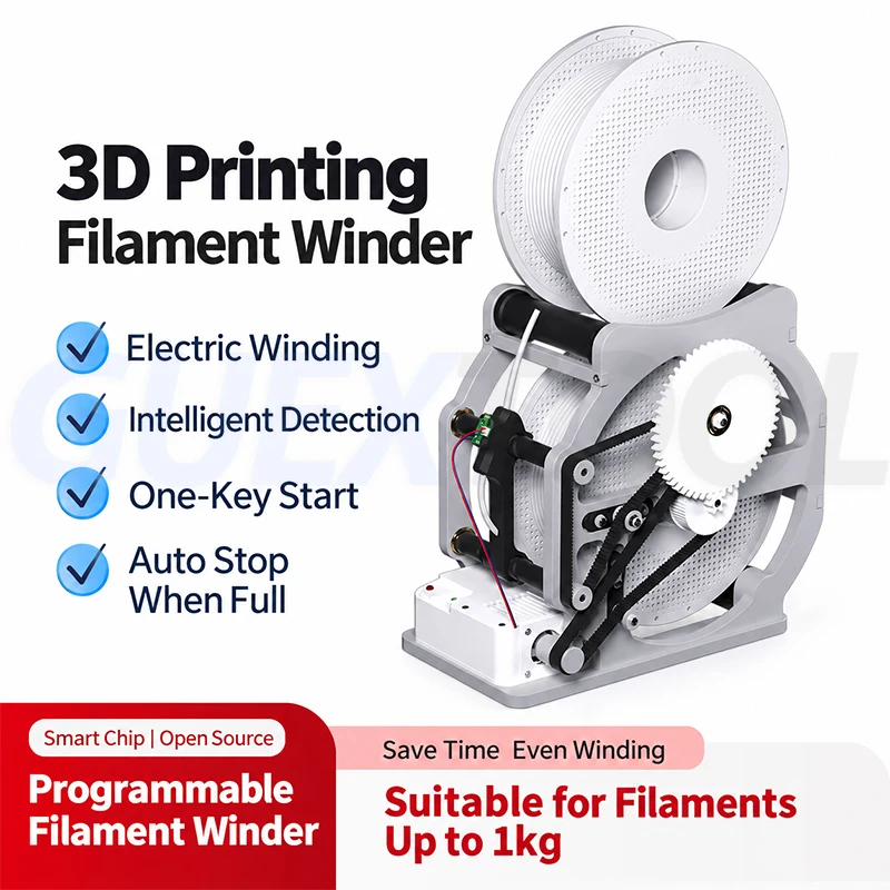 3D-Printed Consumable Winder Electric Wire Winding Machine 3D Printing Filament Winder Programming Winding Machine 220V/110V 30W