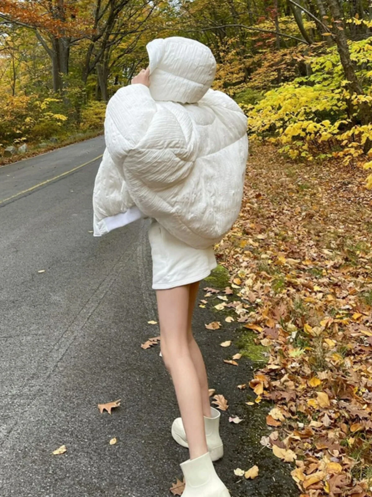 Parkas Womens Y2K Fall Modal Blended Lined Slimming Extended Hem Preppy College Uniform Attractive Youthful Chic Simple Business