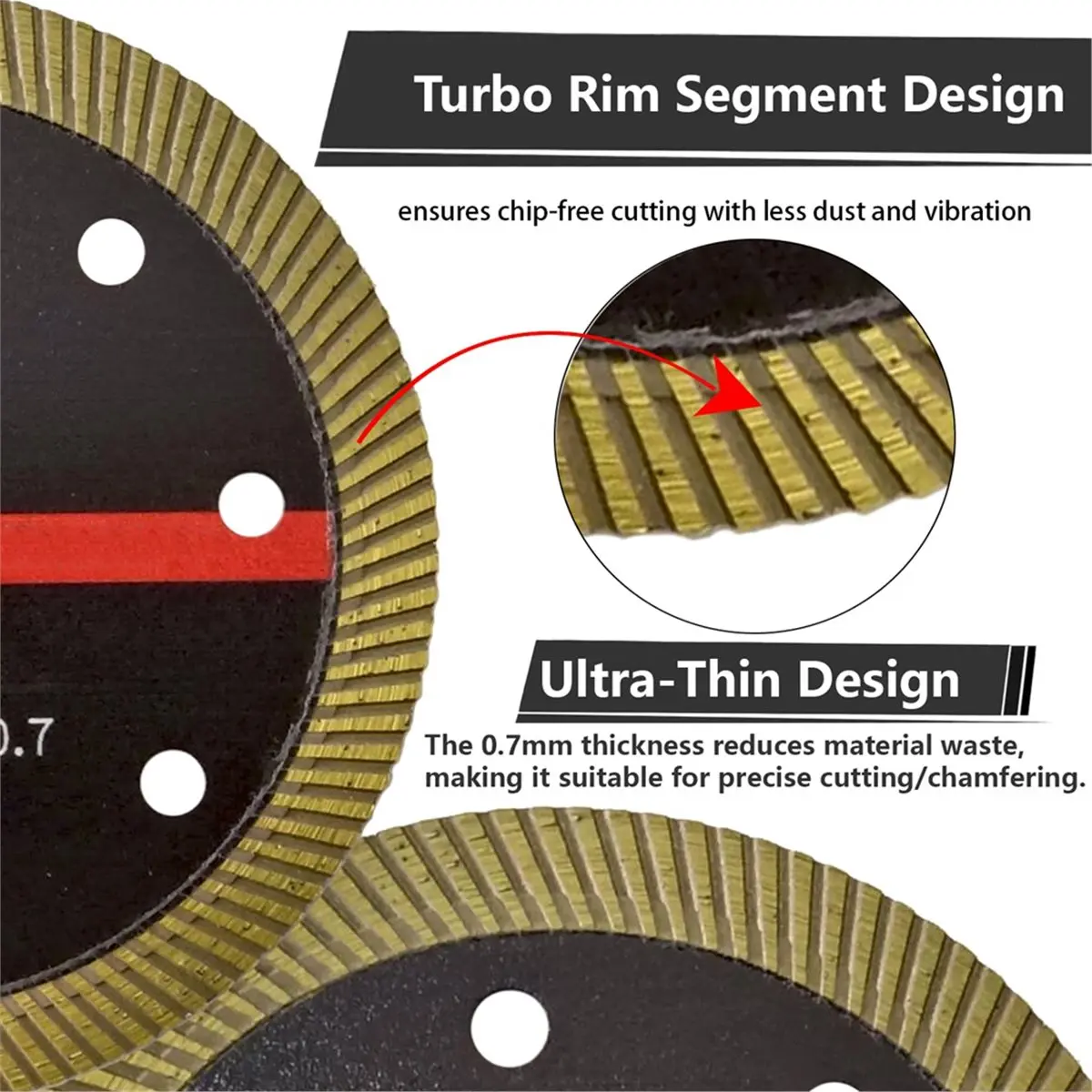 Turbo Cutting Disc Saw Blade for Angle Grinder, Porcelain Ceramic Tile Cutter