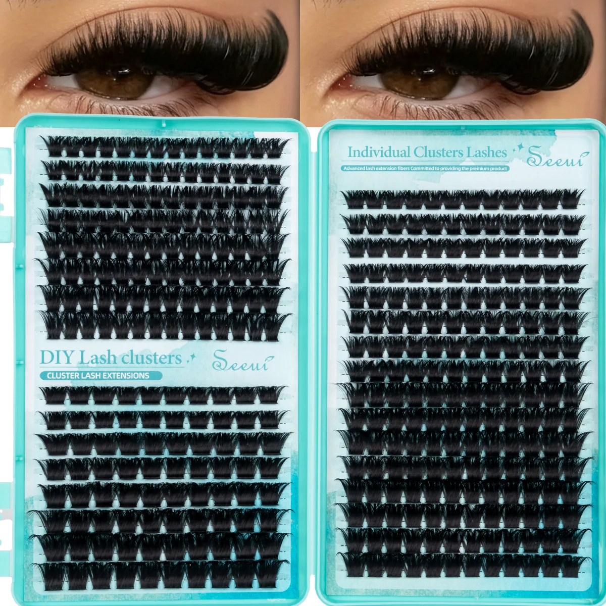 DIY Wimpernbüschel, dicke einzelne Wimpernverlängerungen, flauschige Wimpernstile, Mix, Halloween-Make-up, weiches, dünnes Band, wiederverwendbar – Detail 6