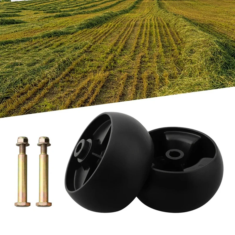 ABKJ-2Pcs DECK WHEELS 5Inch Deck Wheels And Axle Bolts For Hustler/Toro Ride On Mowers Garden Machine