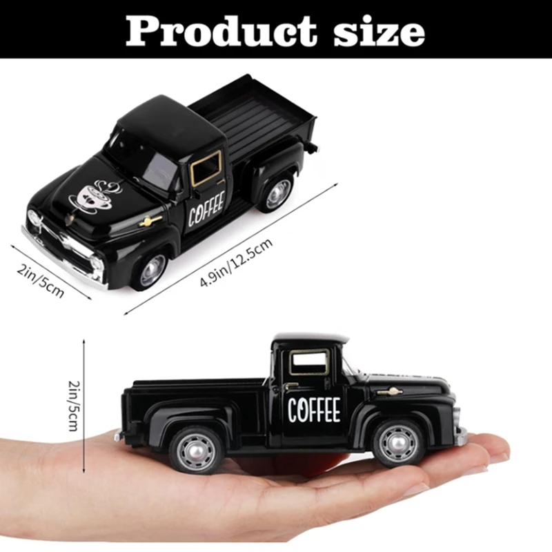 Coffee Bar Metal Truck Retro Pickup Mini Diecast Truck For Farmhouse Coffee Station Table Top Decor