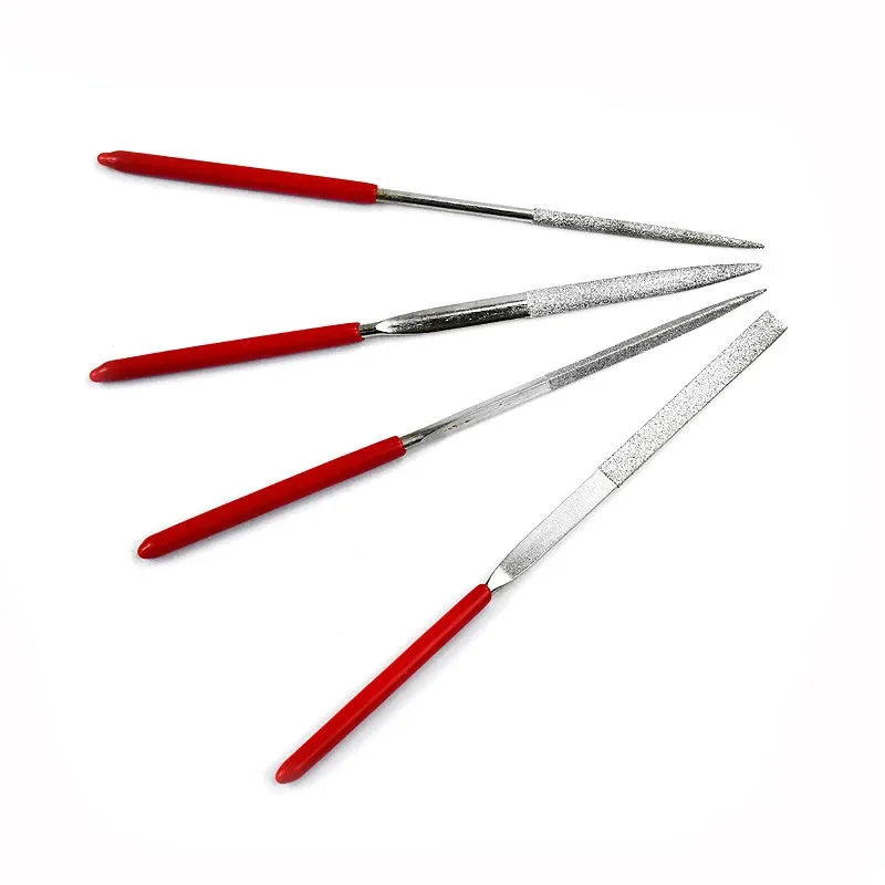 4pcs Electroplated Diamond File Hand Tools For Ceramic Glass Gem Stone Make Repair And Polishing Multipurpose Needle File