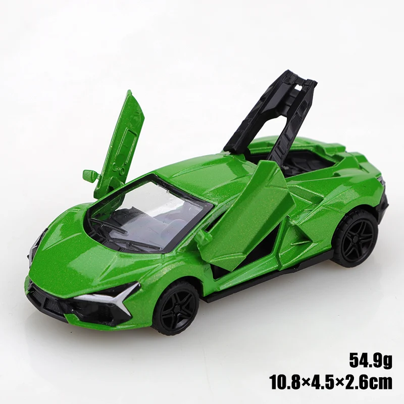 (Bagged) 1:43 Die-cast Metal Car, Imitation SVJ Pull-back Racing Car, Boy's Toy, Three Doors Openable, Small Scale Pocket Car