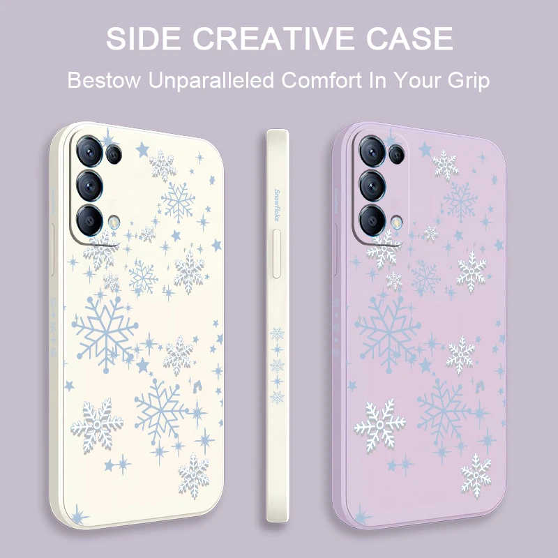 Cute Snowflakes Case For OPPO Reno 10 8T 8Z 8 7 7Z 6Z 6 5 5F 4 4F 3 2Z 2F Z Lite Pro Plus Shockproof Silicone Soft Phone Cover