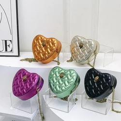 Crossbody Bag Light Luxury Texture Chain Bag Embroidered Thread Heart-shaped Women's Bag 2024 New Model Designer Handbag